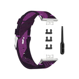 Huawei Watch Fit Strap | Purple Patterned Nylon