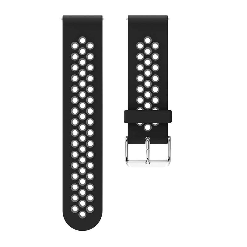 Black/Grey Silicone Sports® Strap | For 20mm Huawei & Amazfit Smartwatches