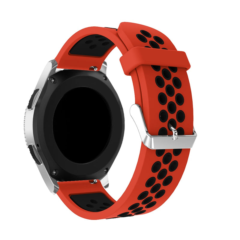 Red/Black Silicone Sports® Strap | For 20mm Huawei & Amazfit Smartwatches