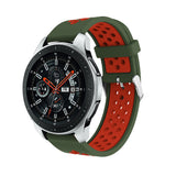 Army Green/Red Silicone Sports® Strap | For 22mm Huawei & Amazfit Smartwatches