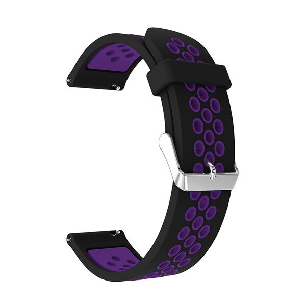 Black/Purple Silicone Sports® Strap | For 20mm Huawei & Amazfit Smartwatches
