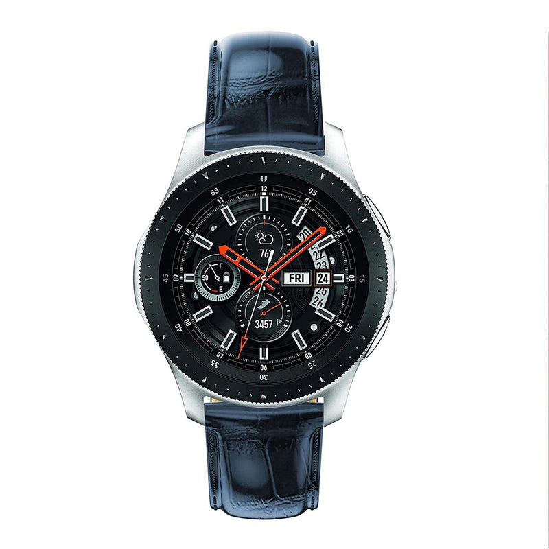 Blue Smooth Leather Strap | For 20mm Huawei & Amazfit Smartwatches