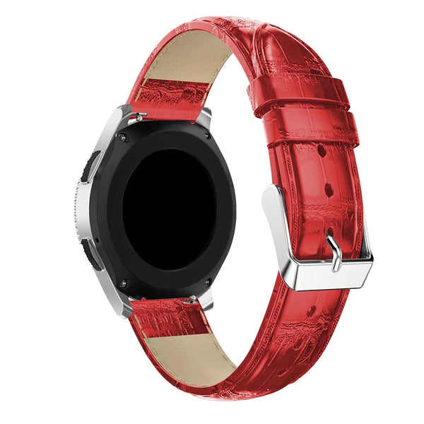 Red Smooth Leather Strap | For 20mm Huawei & Amazfit Smartwatches