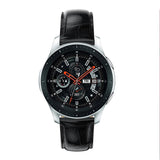 Black Smooth Leather Strap | For 22mm Huawei & Amazfit Smartwatches