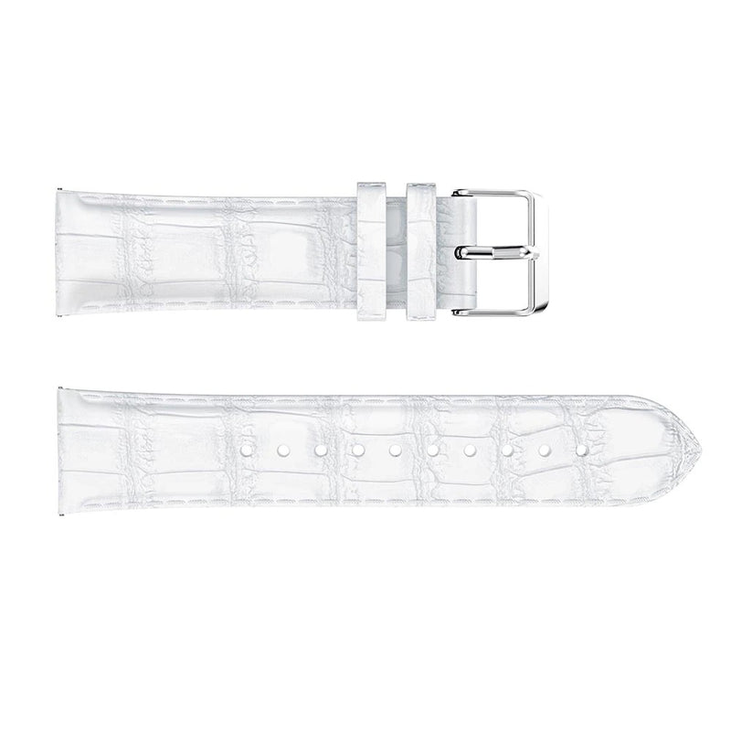 White Smooth Leather Strap | For 20mm Huawei & Amazfit Smartwatches