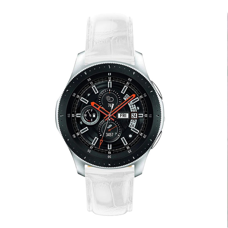 White Smooth Leather Strap | For 20mm Huawei & Amazfit Smartwatches