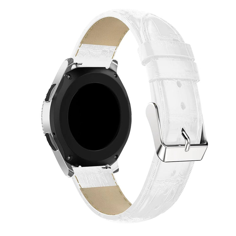 White Smooth Leather Strap | For 22mm Huawei & Amazfit Smartwatches