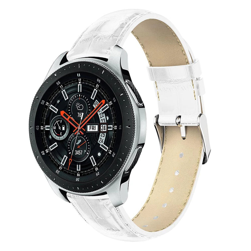White Smooth Leather Strap | For 22mm Huawei & Amazfit Smartwatches