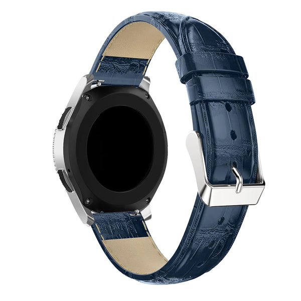 Blue Smooth Leather Strap | For 22mm Huawei & Amazfit Smartwatches