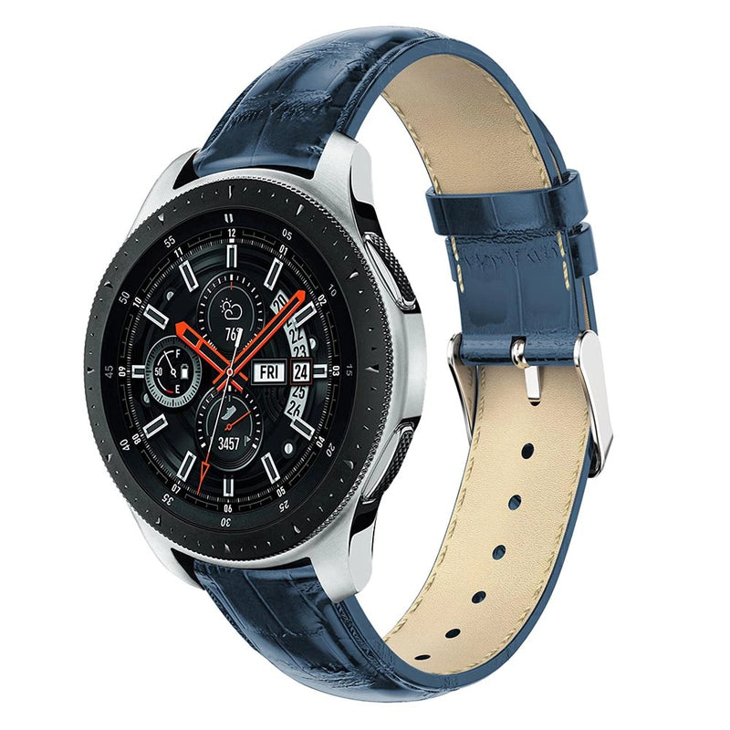Blue Smooth Leather Strap | For 22mm Huawei & Amazfit Smartwatches