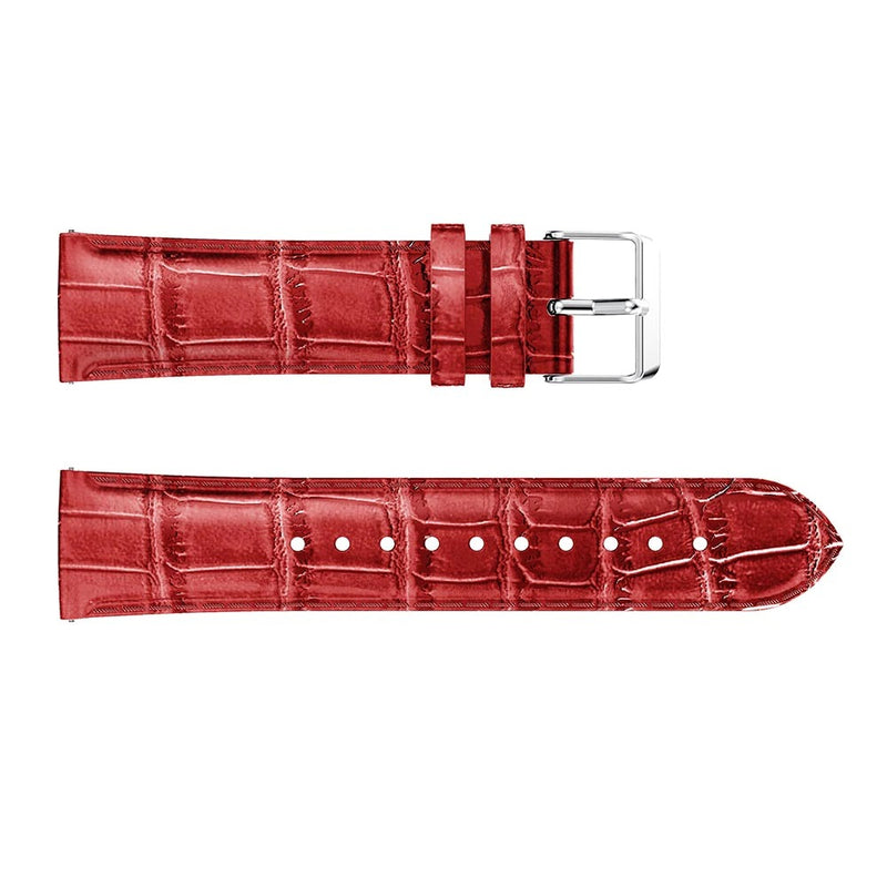 Red Smooth Leather Strap | For 20mm Huawei & Amazfit Smartwatches
