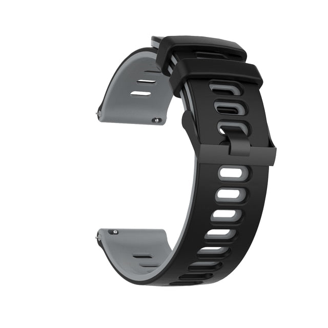 Black/Grey Breathable Silicone® Strap | For 20mm Huawei & Amazfit Smartwatches