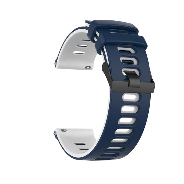 Midnight Blue/White Breathable Silicone® Strap | For 22mm Huawei & Amazfit Smartwatches