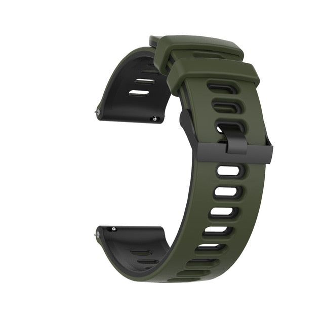 Army Green/Black Breathable Silicone® Strap | For 20mm Huawei & Amazfit Smartwatches