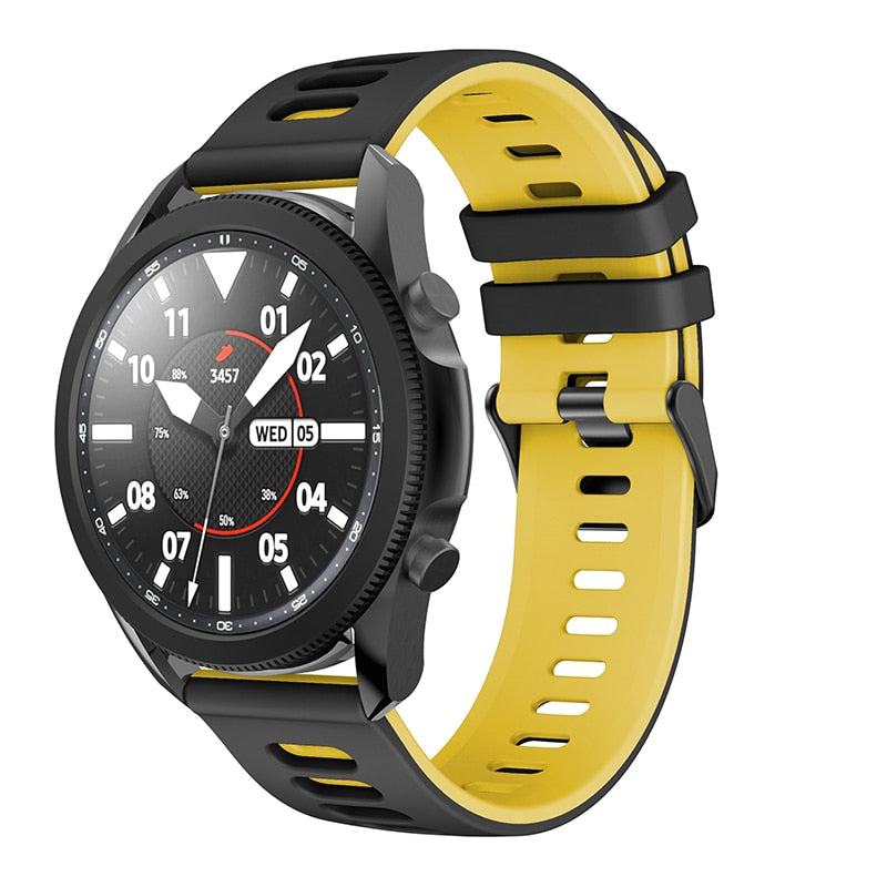 Black/Yellow Breathable Silicone® Strap | For 20mm Huawei & Amazfit Smartwatches