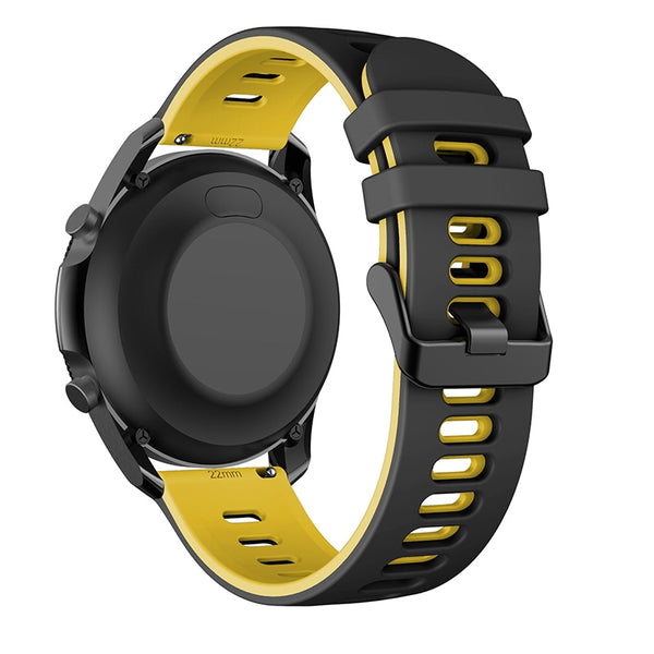 Black/Yellow Breathable Silicone® Strap | For 22mm Huawei & Amazfit Smartwatches