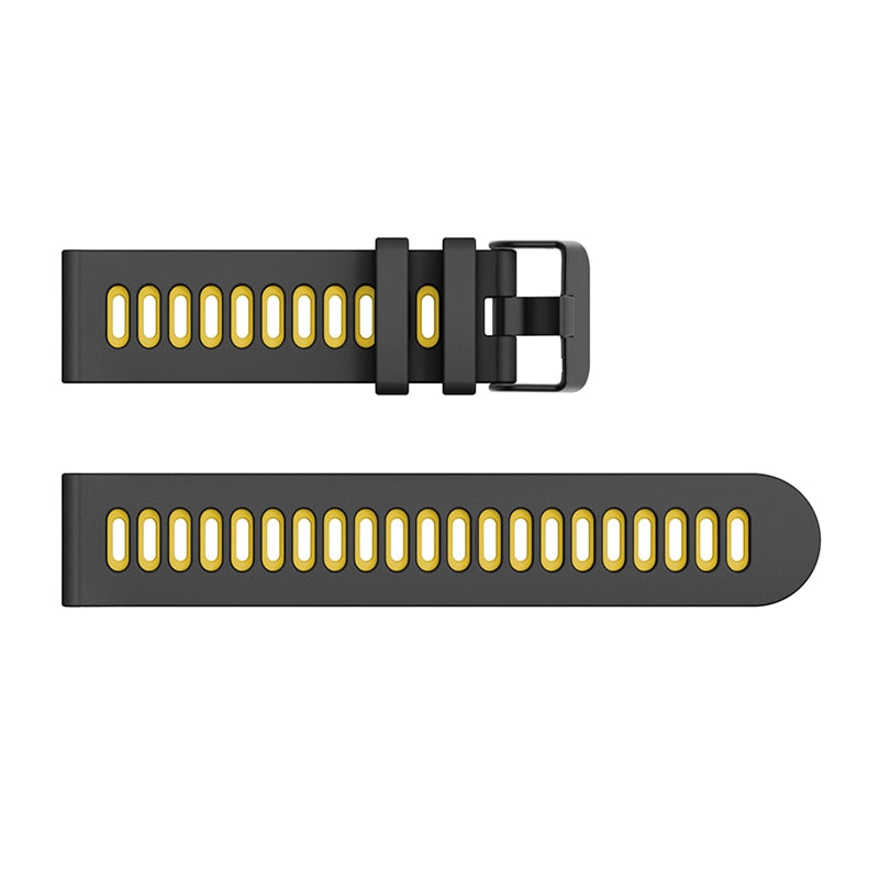Black/Yellow Breathable Silicone® Strap | For 20mm Huawei & Amazfit Smartwatches