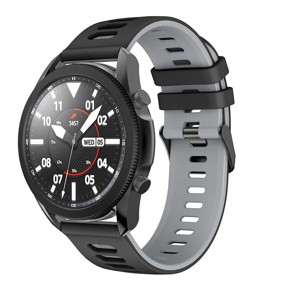 Black/Grey Breathable Silicone® Strap | For 22mm Huawei & Amazfit Smartwatches