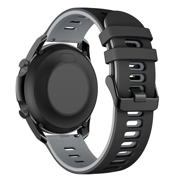 Black/Grey Breathable Silicone® Strap | For 20mm Huawei & Amazfit Smartwatches
