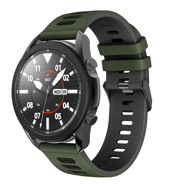 Army Green/Black Breathable Silicone® Strap | For 22mm Huawei & Amazfit Smartwatches