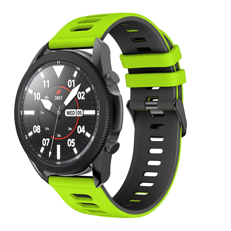 Green/Black Breathable Silicone® Strap | For 20mm Huawei & Amazfit Smartwatches