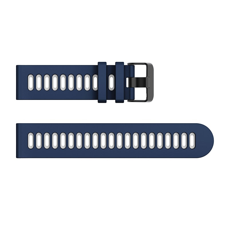 Midnight Blue/White Breathable Silicone® Strap | For 22mm Huawei & Amazfit Smartwatches