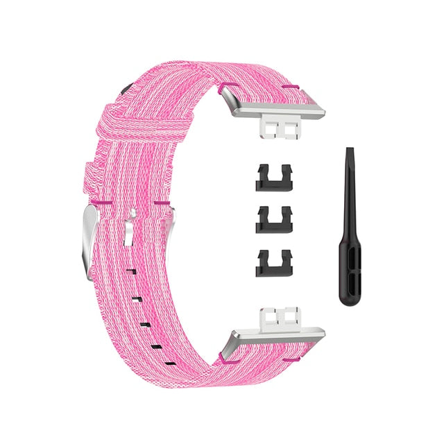 Huawei Watch Fit Strap | Pink Patterned Nylon