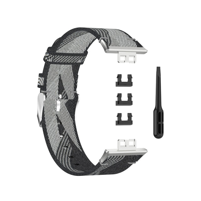 Huawei Watch Fit Strap | Grey Patterned Nylon