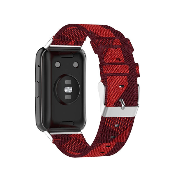 Huawei Watch Fit Strap | Red Patterned Nylon