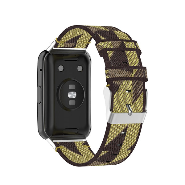 Huawei Watch Fit Strap | Green Patterned Nylon