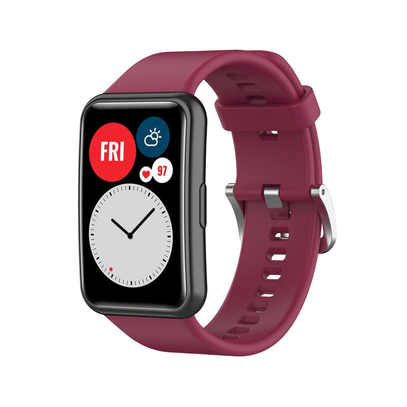 Huawei Watch Fit Strap | Red Wine Plain Silicone