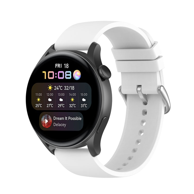 White Plain Silicone Strap | For 20mm Huawei & Amazfit Smartwatches