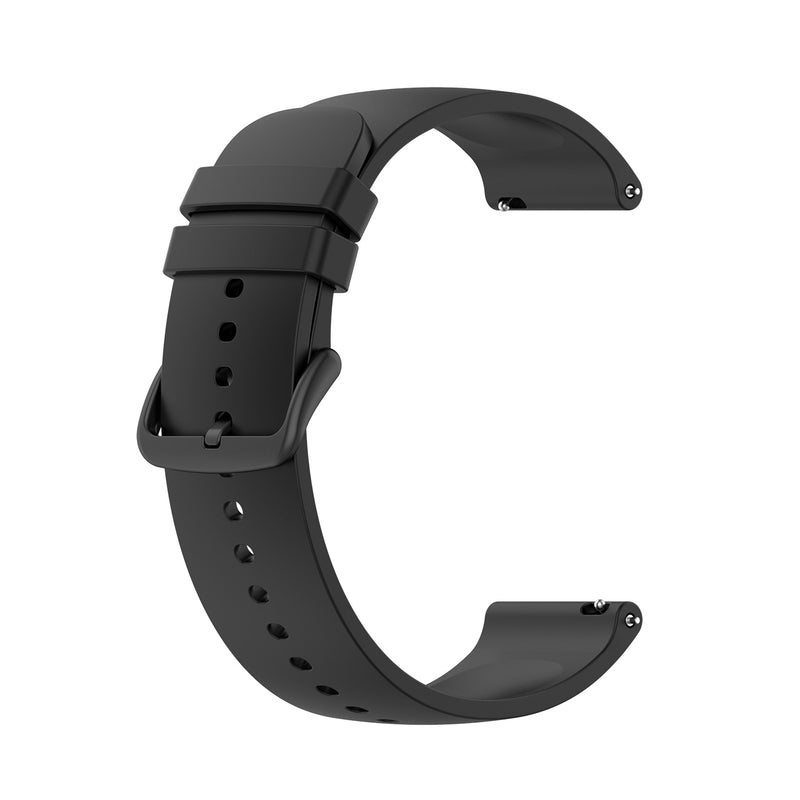 Black Plain Silicone Strap | For 20mm Huawei & Amazfit Smartwatches