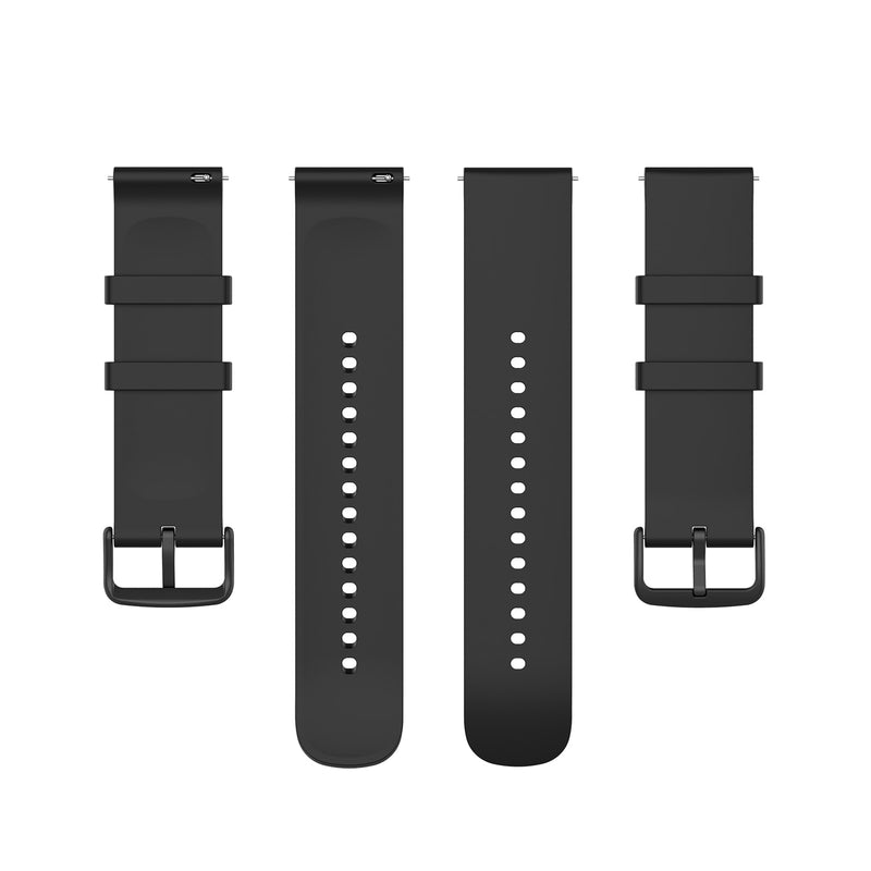 Black Plain Silicone Strap | For 22mm Huawei & Amazfit Smartwatches