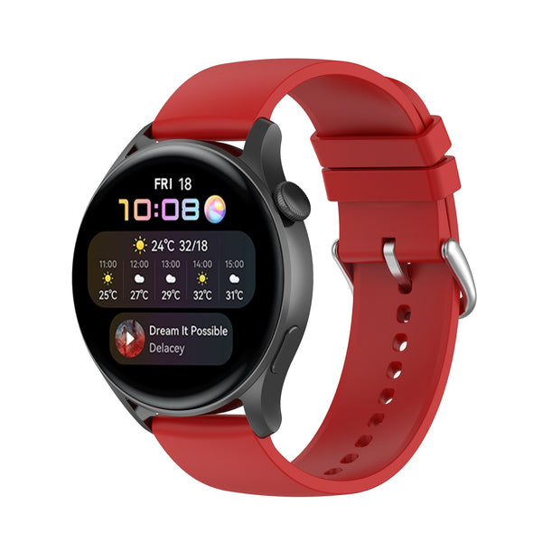 Red Plain Silicone Strap | For 22mm Huawei & Amazfit Smartwatches