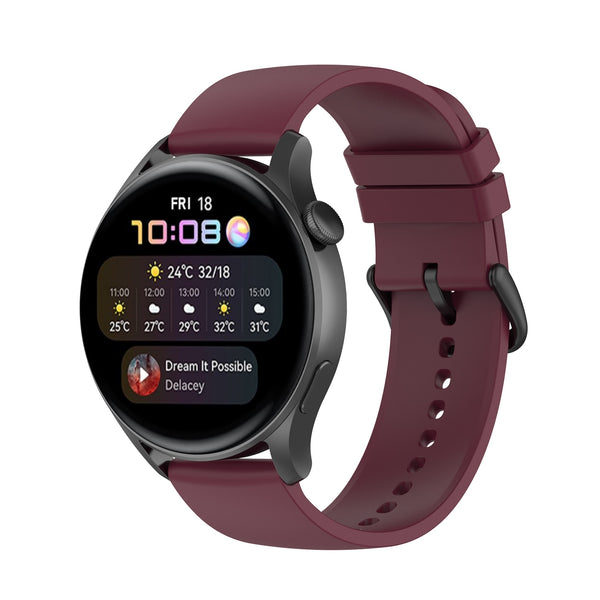 Maroon Plain Silicone Strap | For 20mm Huawei & Amazfit Smartwatches