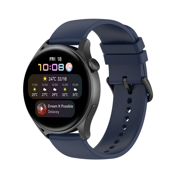 Navy Blue Plain Silicone Strap | For 22mm Huawei & Amazfit Smartwatches