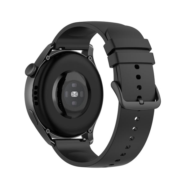 Black Plain Silicone Strap | For 20mm Huawei & Amazfit Smartwatches