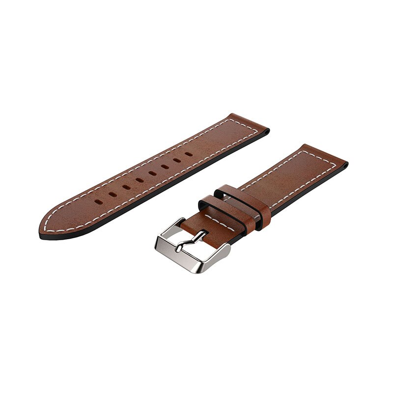 Brown Stitched Leather Strap | For 22mm Huawei & Amazfit Smartwatches