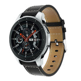 Black Stitched Leather Strap | For 22mm Huawei & Amazfit Smartwatches