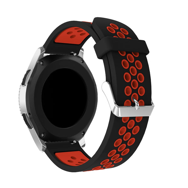 Black/Red Silicone Sports® Strap | For 22mm Huawei & Amazfit Smartwatches