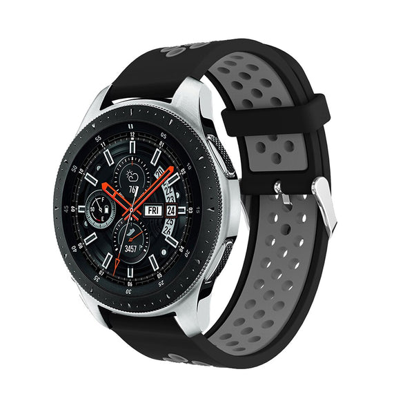 Black/Grey Silicone Sports® Strap | For 20mm Huawei & Amazfit Smartwatches