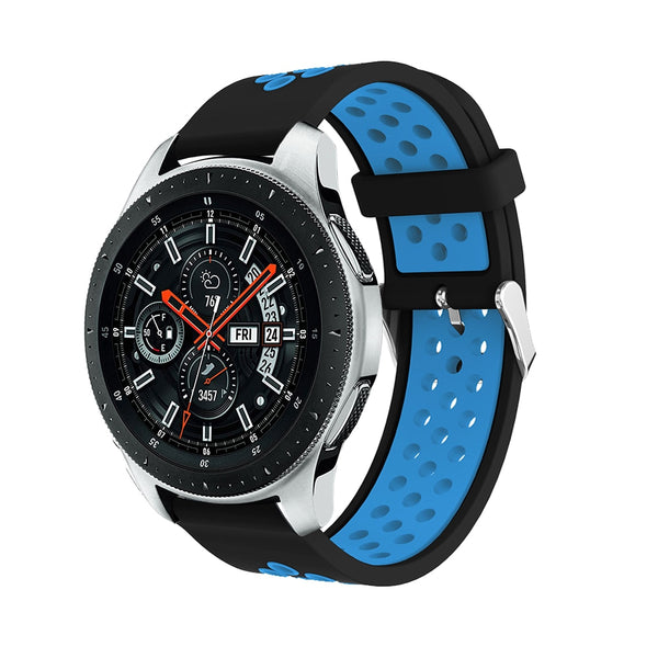 Black/Blue Silicone Sports® Strap | For 22mm Huawei & Amazfit Smartwatches