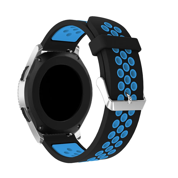 Black/Blue Silicone Sports® Strap | For 22mm Huawei & Amazfit Smartwatches