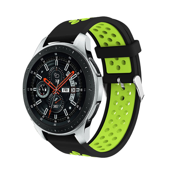 Black/Green Silicone Sports® Strap | For 22mm Huawei & Amazfit Smartwatches