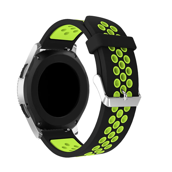 Black/Green Silicone Sports® Strap | For 22mm Huawei & Amazfit Smartwatches