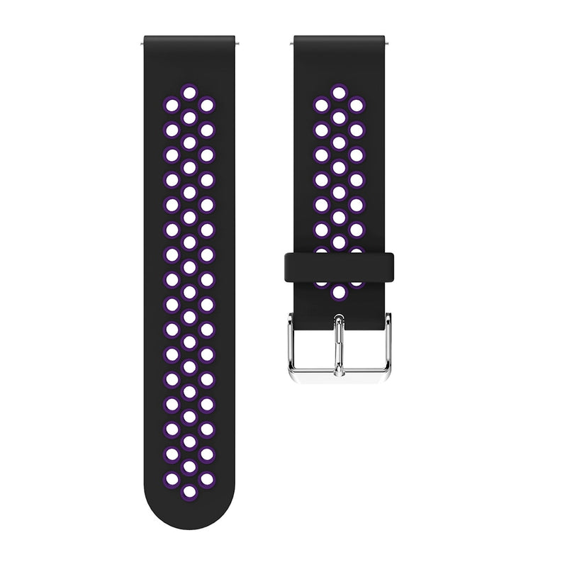 Black/Purple Silicone Sports® Strap | For 20mm Huawei & Amazfit Smartwatches