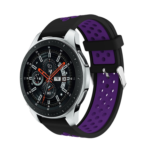 Black/Purple Silicone Sports® Strap | For 20mm Huawei & Amazfit Smartwatches