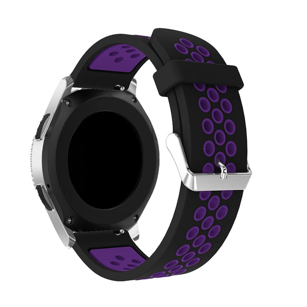 Black/Purple Silicone Sports® Strap | For 20mm Huawei & Amazfit Smartwatches