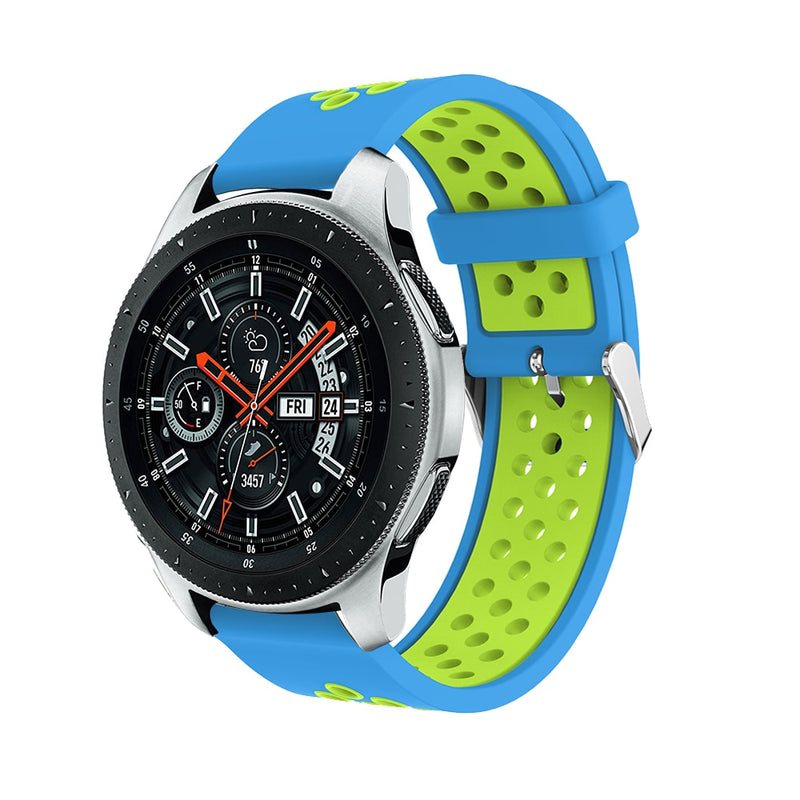 Blue/Green Silicone Sports® Strap | For 22mm Huawei & Amazfit Smartwatches